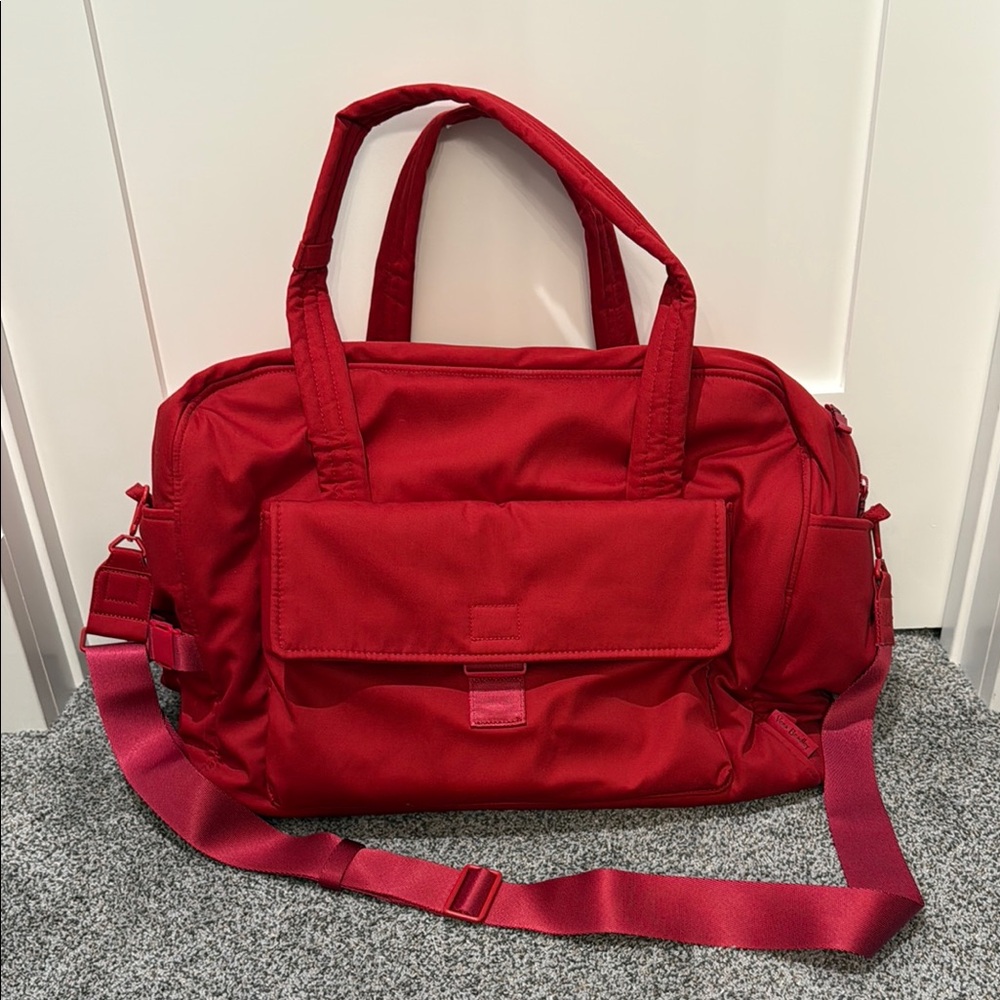 Vera Bradley Cotton Utility Weekender - Cardinal Red